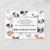 写真カスタムと名前の付いたペットシッターの名刺 名刺 (裏面)