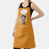 写真カスタムと名前の付いた料理シェフのギフトオレンジ エプロン (インサイチュ)