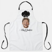 写真カスタムと名前の付いた料理シェフのギフトホワイト エプロン (正面)