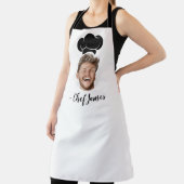 写真カスタムと名前の付いた料理シェフのギフトホワイト エプロン (インサイチュ)