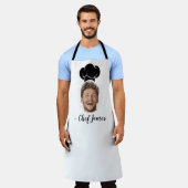 写真カスタムと名前の付いた料理シェフのギフトホワイト エプロン (着用した状態)