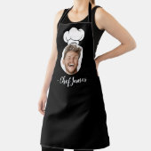 写真カスタムと名前の付いた料理シェフGift Black エプロン (インサイチュ)