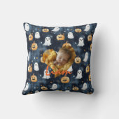 写真カスタムと名前子供へ付きハロウィーン クッション (裏面)