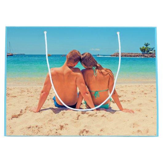 写真カスタムと抱き枕の写真お気に入りの ラージペーパーバッグ (正面)