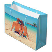 写真カスタムと抱き枕の写真お気に入りの ラージペーパーバッグ (正面アングル)