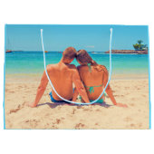 写真カスタムと抱き枕の写真お気に入りの ラージペーパーバッグ (裏面)