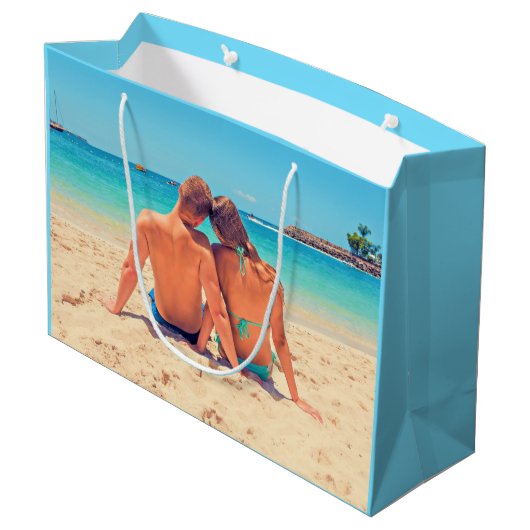 写真カスタムと抱き枕の写真お気に入りの ラージペーパーバッグ (裏面アングル)