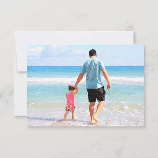 写真カスタムと文字が入ったフォトカード 招待状 (裏面)