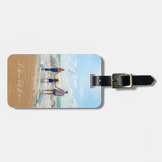 写真カスタムと文字が入ったフォトラゲージタグ ラゲッジタグ (正面横)