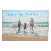 写真カスタムと文字が入ったフォト枕ケース 枕カバー (裏面)