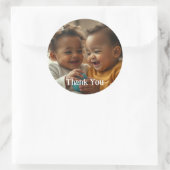 写真カスタムと文字のシール ラウンドシール (バッグ)