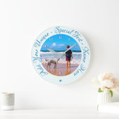 写真カスタムと文字のフォトウォール時計 ラージ壁時計 (ホーム)