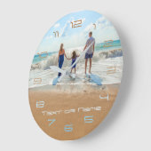 写真カスタムと文字のフォトクロック ラージ壁時計 (傾斜)