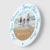 写真カスタムと文字のフォトクロック ラージ壁時計 (傾斜)