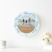 写真カスタムと文字のフォトクロック ラージ壁時計 (ホーム)