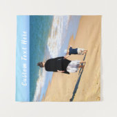 写真カスタムと文字の写真タペストリー タペストリー (正面)