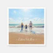 写真カスタムと文字の写真ナプキン スタンダードカクテルナプキン (正面)