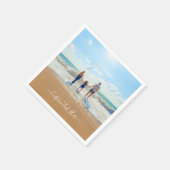 写真カスタムと文字の写真ナプキン スタンダードカクテルナプキン (角)