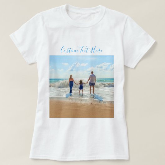 写真カスタムと文字の写真Tシャツ Tシャツ (デザイン正面)