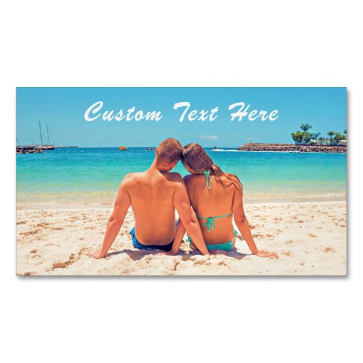 写真カスタムと文字の名刺マグネット マグネット名刺 (正面)