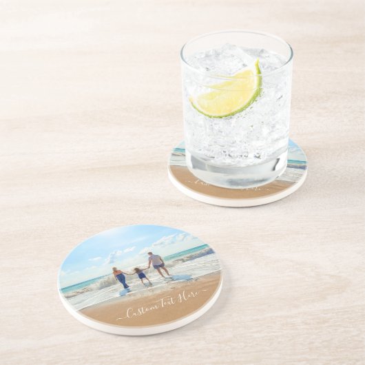 写真カスタムと文字を使用したフォトコースター コースター (側面)