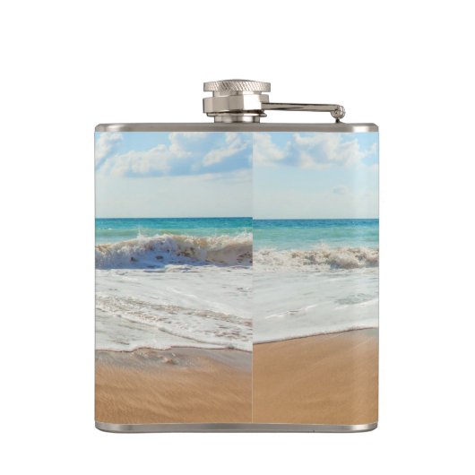 写真カスタムと文字を持つフォトフラスクギフト フラスク (裏面)