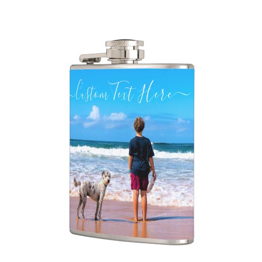 写真カスタムと文字を持つフォトフラスクギフト フラスク (左)