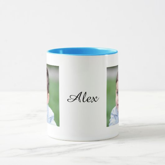 写真カスタムと文字マグパーソナライズされた、写真マグ、 マグカップ (中央)