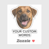 写真カスタムと文字付きパーソナライズされたドッグ顔 シール (シート)