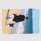 写真カスタムと文字付きフォトゴルフタオル ゴルフタオル (横)