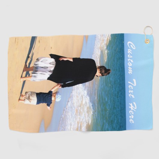 写真カスタムと文字付きフォトゴルフタオル ゴルフタオル (横)