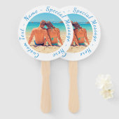 写真カスタムと文字付きフォトハンドファン ハンドファン (正面&裏面)