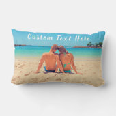 写真カスタムと文字付きフォト枕 ランバークッション (裏面)