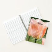 写真カスタムと文字lかわいいピンクのチューリップ ノートブック (内部)