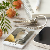 写真カスタムと猫の名前 キーホルダー (正面右)