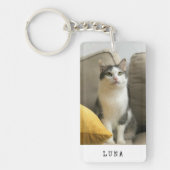 写真カスタムと猫の名前 キーホルダー (正面)