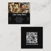 写真カスタムとQRコード付きの名刺 スクエア名刺 (正面/裏面)