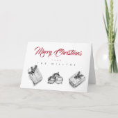 写真カスタムなし折り畳みB&Wクリスマスカード シーズンカード (正面)