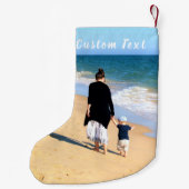 写真カスタムのクリスマスストッキング追加文字名 スモールクリスマスストッキング (裏面)