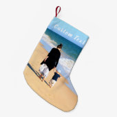 写真カスタムのクリスマスストッキング追加文字名 スモールクリスマスストッキング (正面 (吊り時))