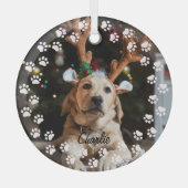 写真カスタムのクリスマス ガラスオーナメント (正面)