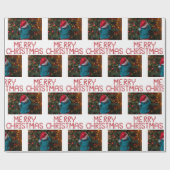 写真カスタムのクリスマス ラッピングペーパー (フラット)