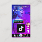 写真カスタムのタイトルSNSアイコンとQRコード 名刺 (正面)