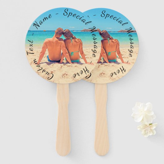 写真カスタムのハンドファンと文字名 ハンドファン (正面&裏面)