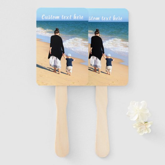 写真カスタムのハンドファンと文字名 ハンドファン (正面&裏面)