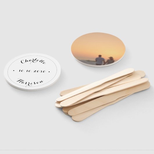 写真カスタムのハンドファ結婚ン日付のスクリプト名 ハンドファン (組立なし)