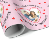 写真カスタムのハートと名前 ラッピングペーパー (ロールコーナー)