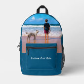 写真カスタムのバックパックギフトと文字名 プリントバックパック (正面)