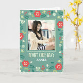 写真カスタムのパーソナライズされたクリスマスハンドドロー カード (黄色い花)