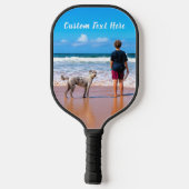 写真カスタムのピックボールパドルと文字名 ピックルボールラケット (裏面)
